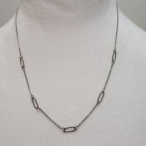 Delicate link silver necklace, adjustable length